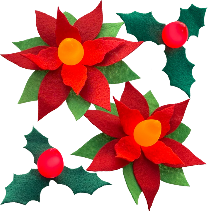 Flora Lights Felt Decorative Holiday Mix