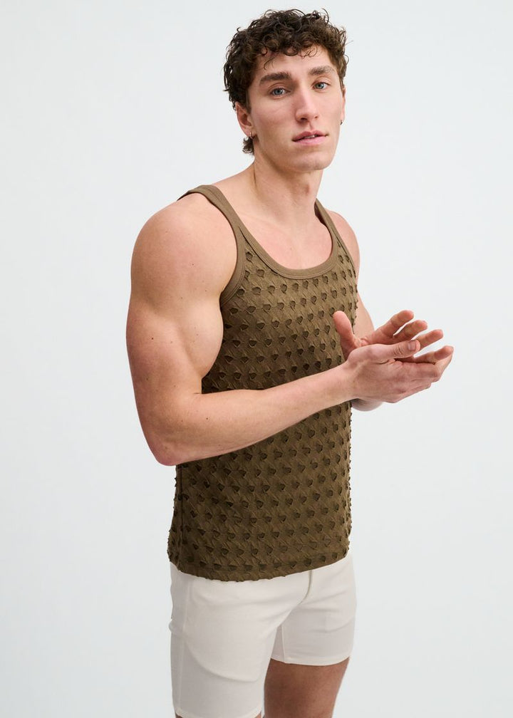 Infantry Stretch Ripped Knit Tank St-11141