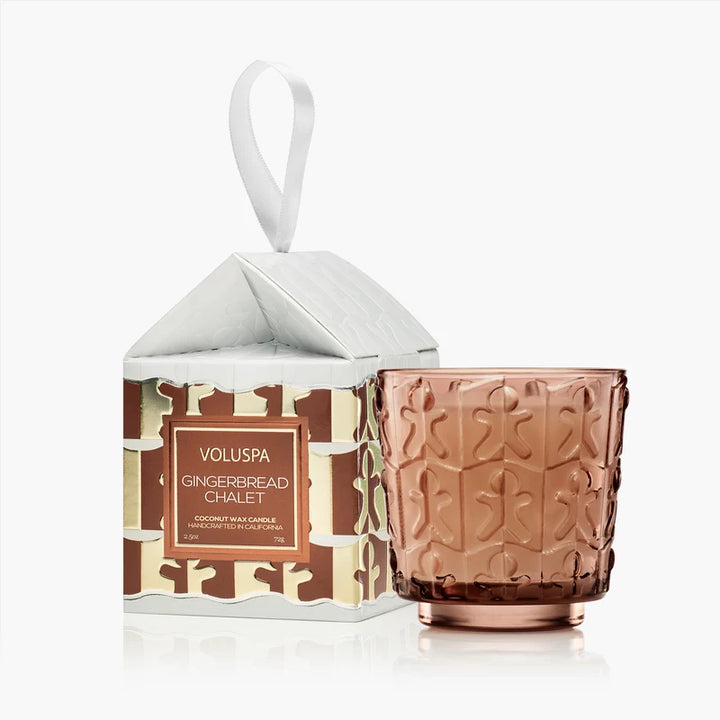 Gingerbread Chalet 2.5oz Boxed Pedestal Ornament Candle