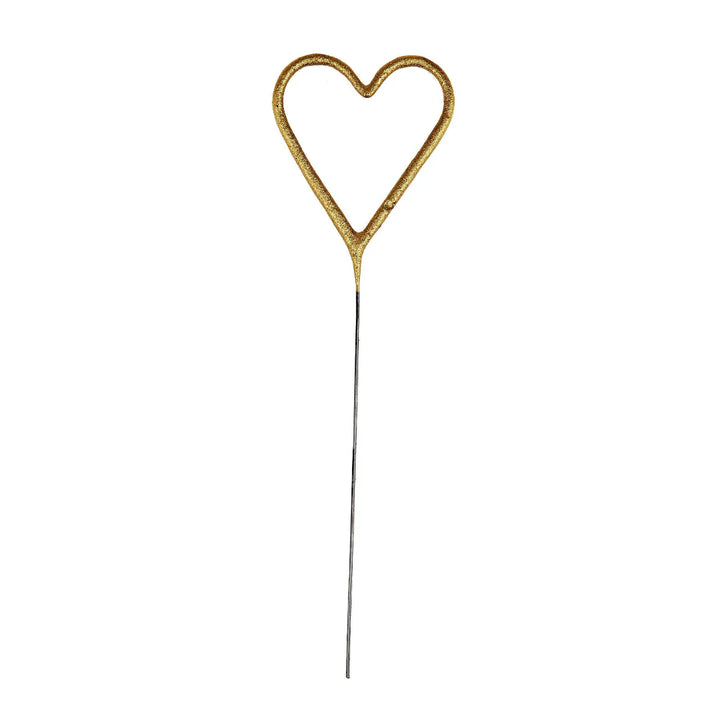 Heart Gold Sparkler Candle