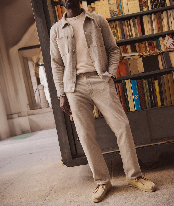 Saturday Houndstooth Chino - Slim Straight Oatmeal
