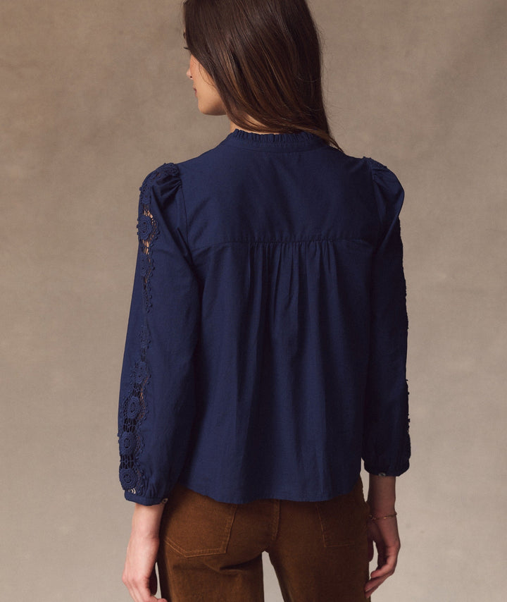 Georgia Lace Blouse Navy