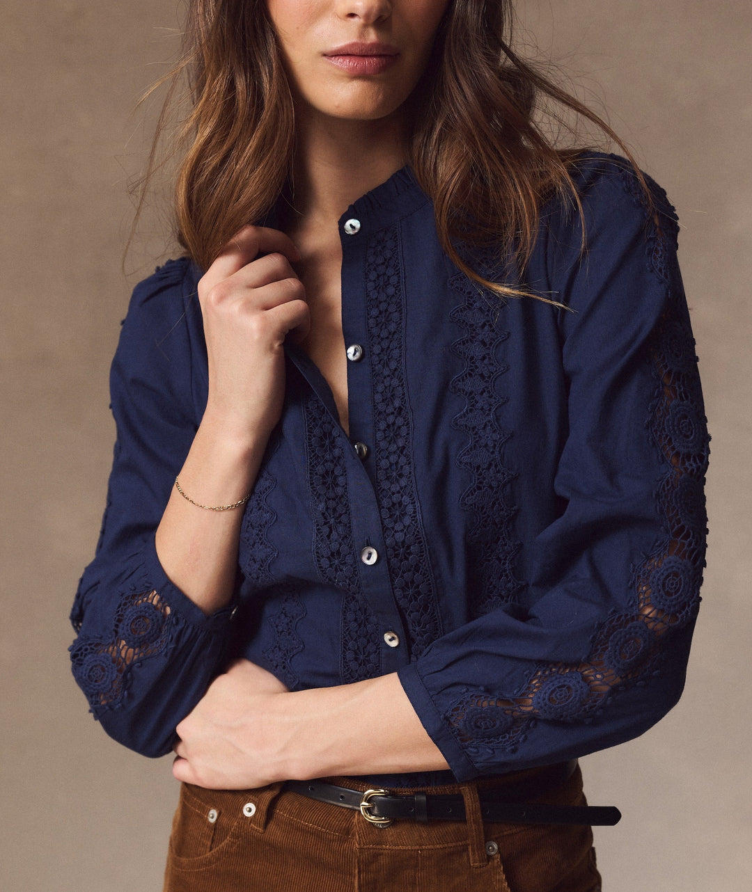 Georgia Lace Blouse Navy