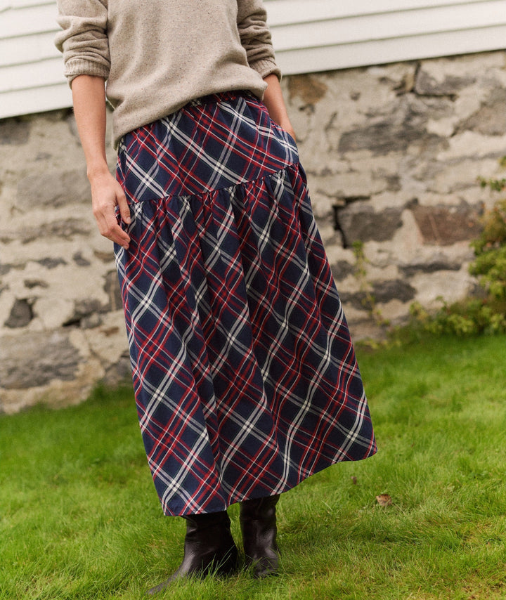 Gia Oxford Midi Skirt Holiday Multi Plaid