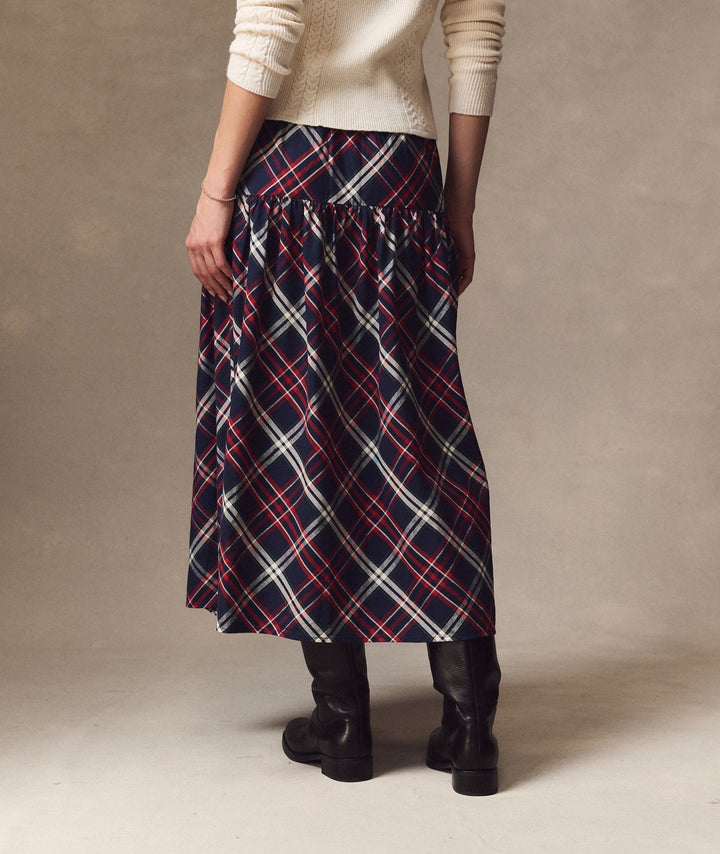 Gia Oxford Midi Skirt Holiday Multi Plaid