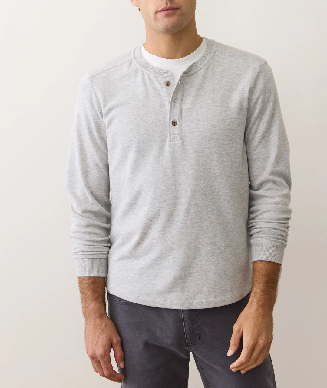 Pacifica Stretch Henley Light Grey