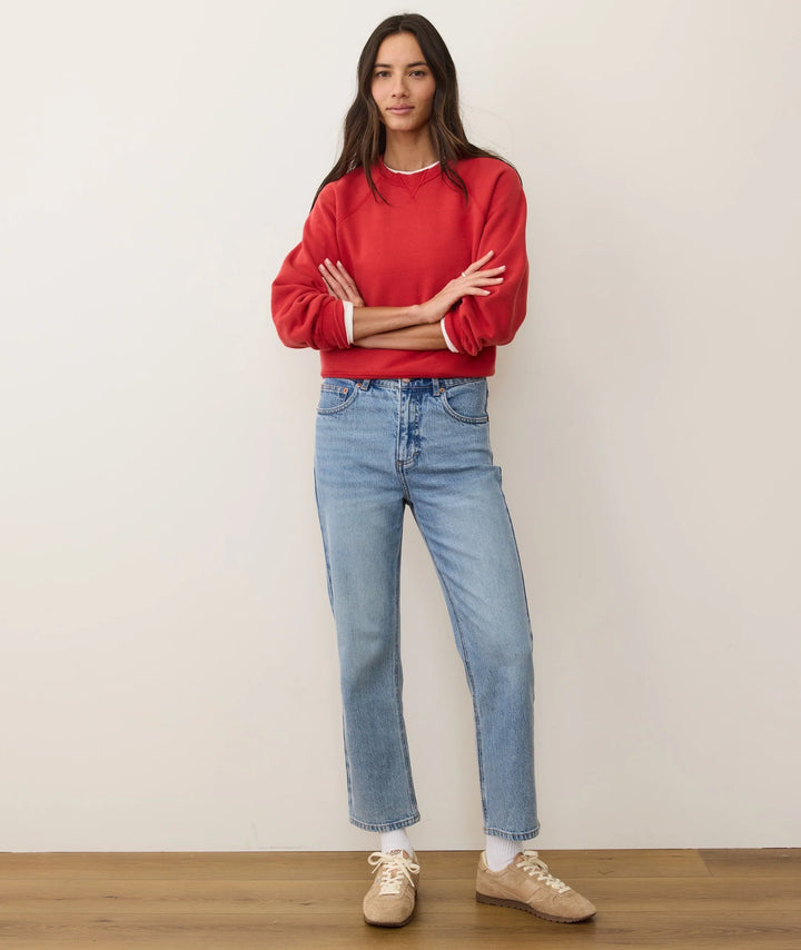 Cloud 9 Fleece Reversible Crewneck Cherry Red