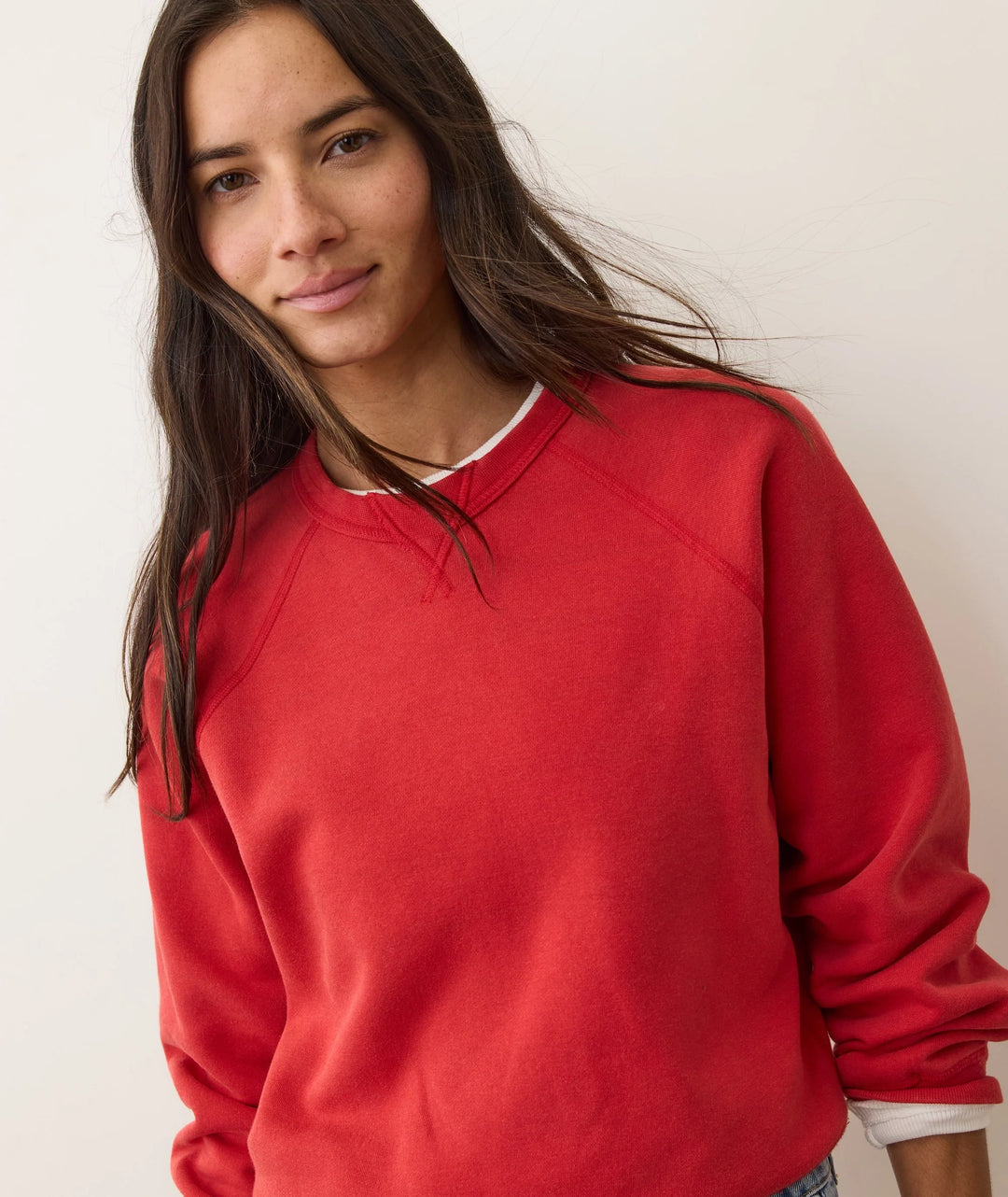 Cloud 9 Fleece Reversible Crewneck Cherry Red