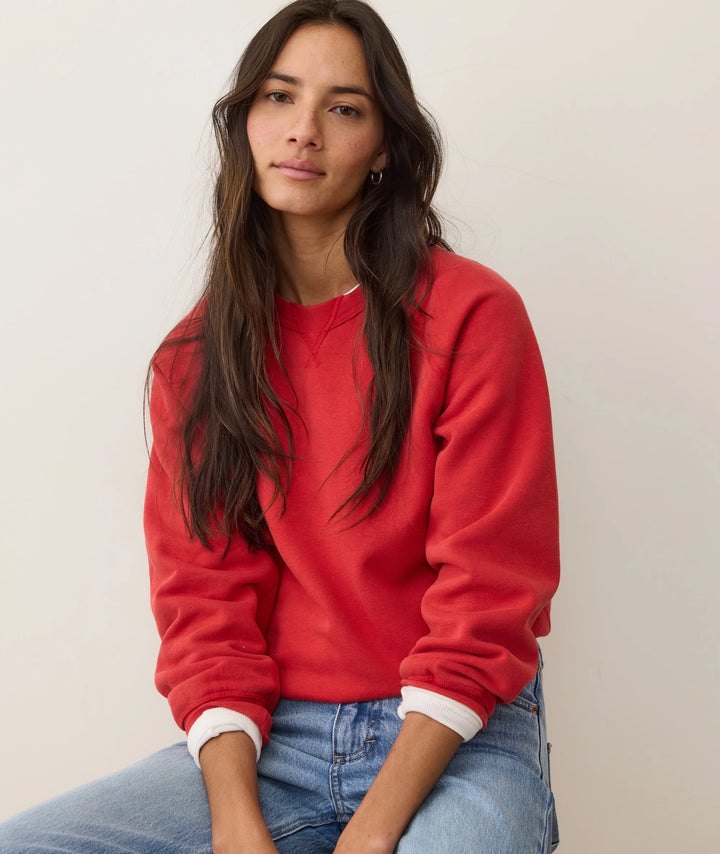 Cloud 9 Fleece Reversible Crewneck Cherry Red
