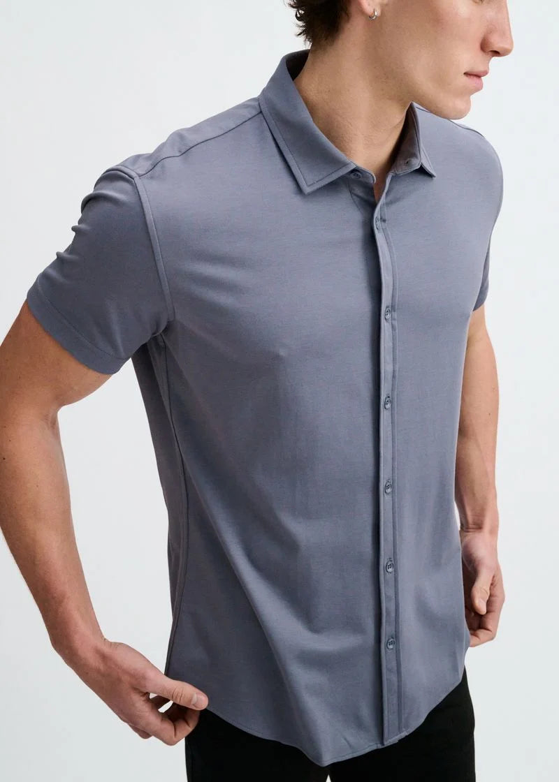 Solid Stretch Jersey Knit Short Sleeve Shirt St-963
