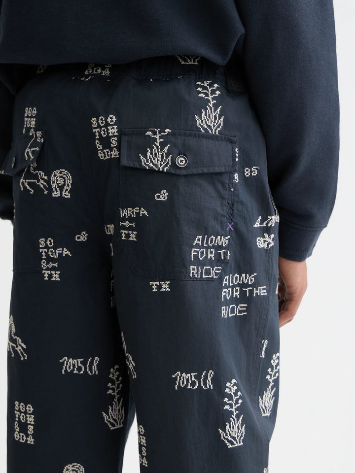 Embroidered Cotton-Blend Relaxed Straight-Fit Chino Marfa Cross Stitch Spaced Carbon
