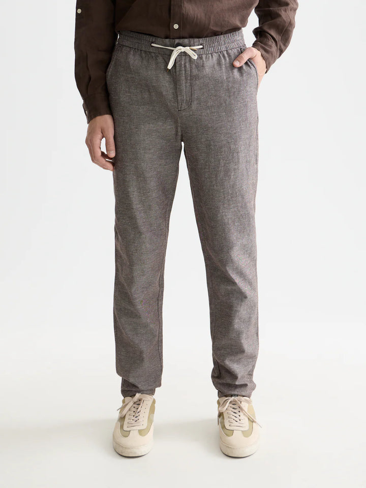 Warren Cotton Linen Jogger Hot Fudge