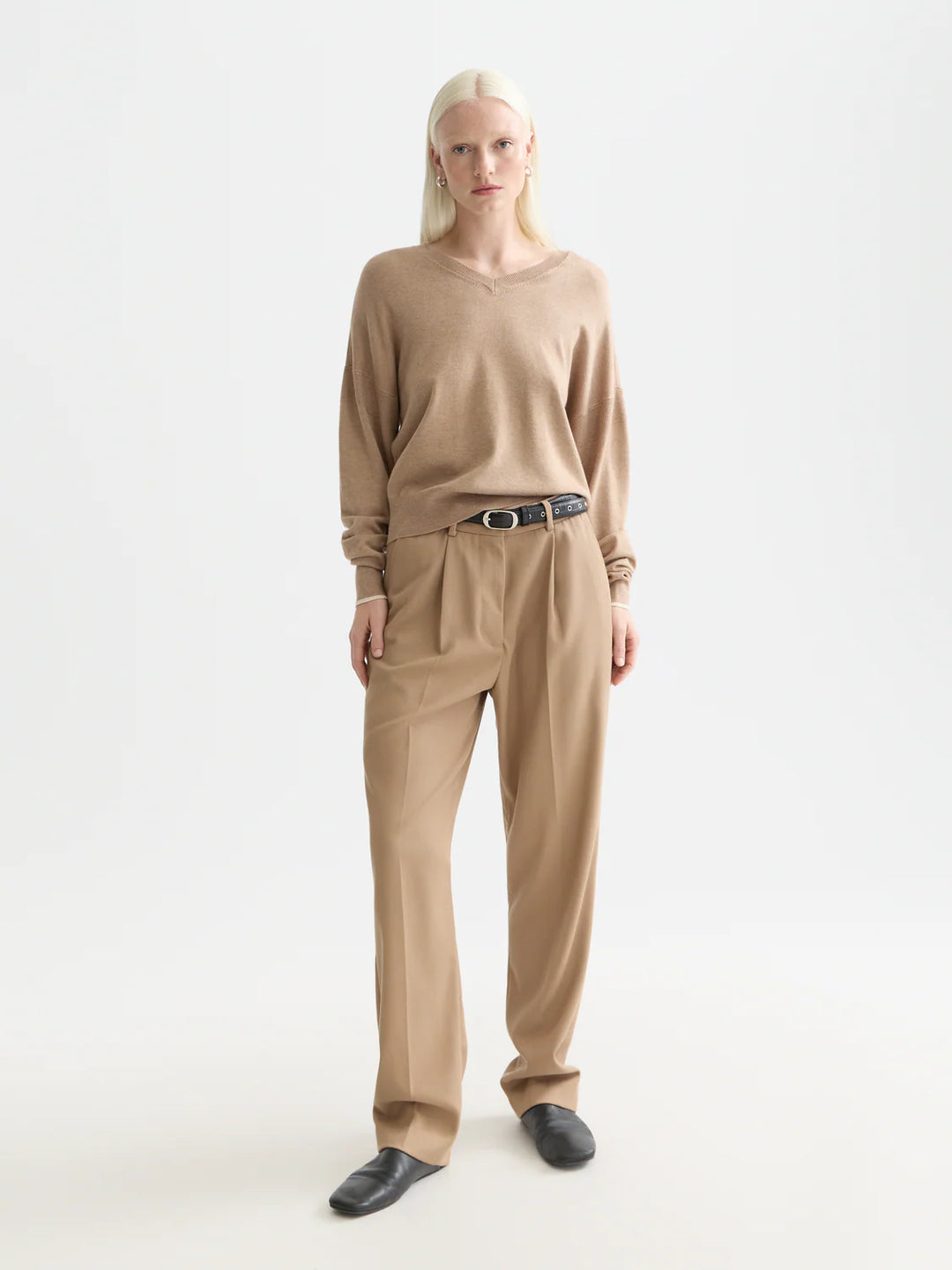 V-Neck Relaxed Pullover Amphora Melange