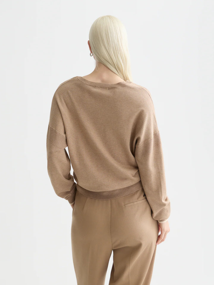 V-Neck Relaxed Pullover Amphora Melange
