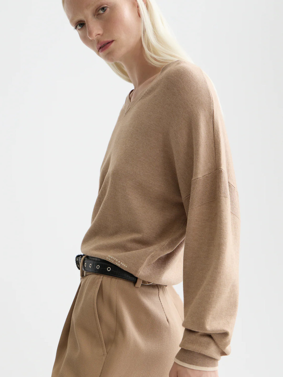V-Neck Relaxed Pullover Amphora Melange