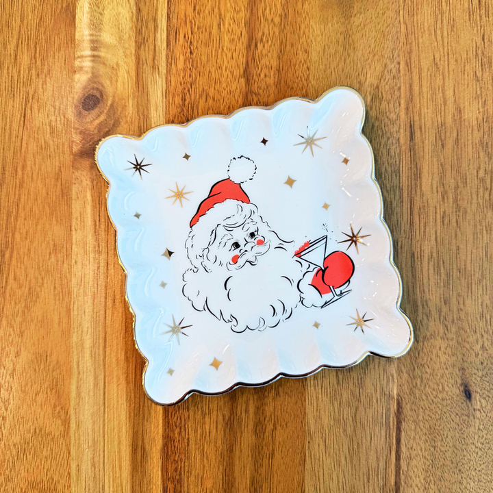 Holiday Cheers Scalloped Square Plate