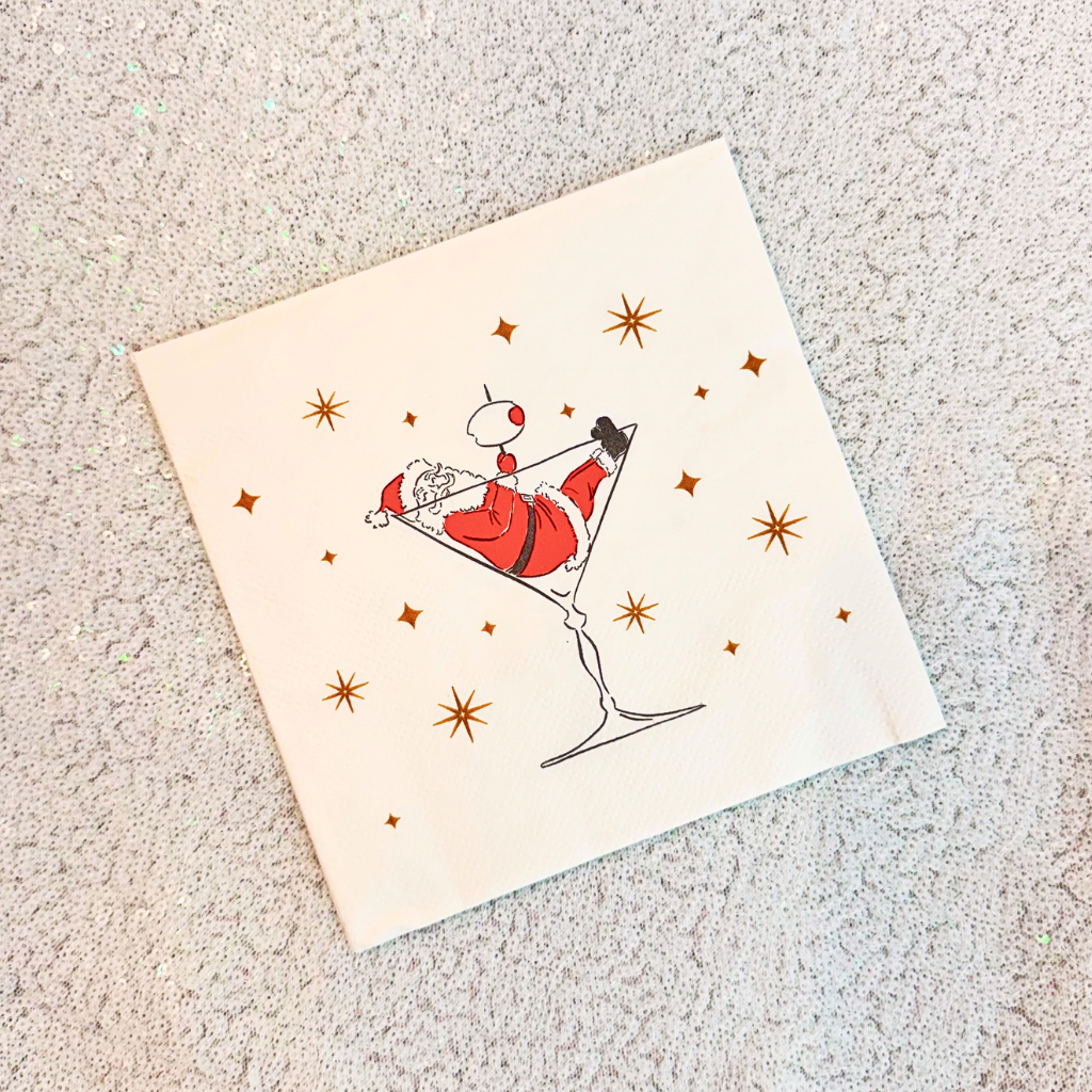 Holiday House Cocktail, Napkin, 6.5in