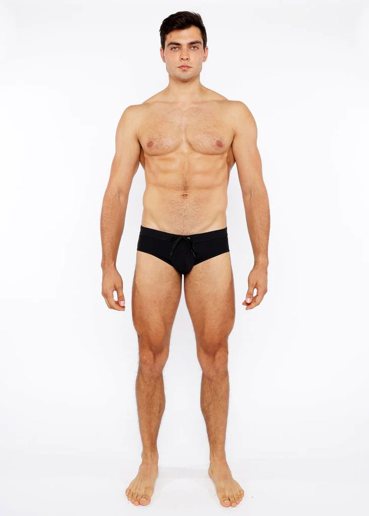 Black Pinstripe Swim Brief St-8015-29