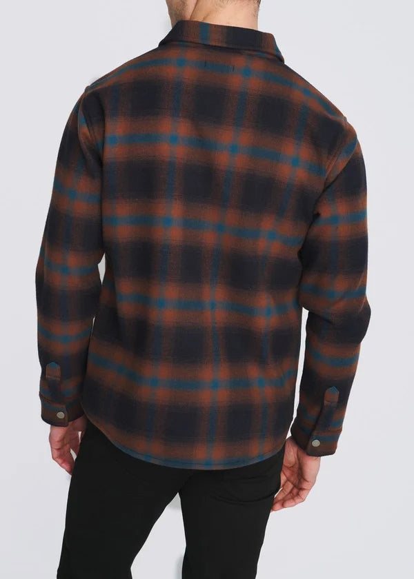 Plaid Fleece Lined Shirt Jacket