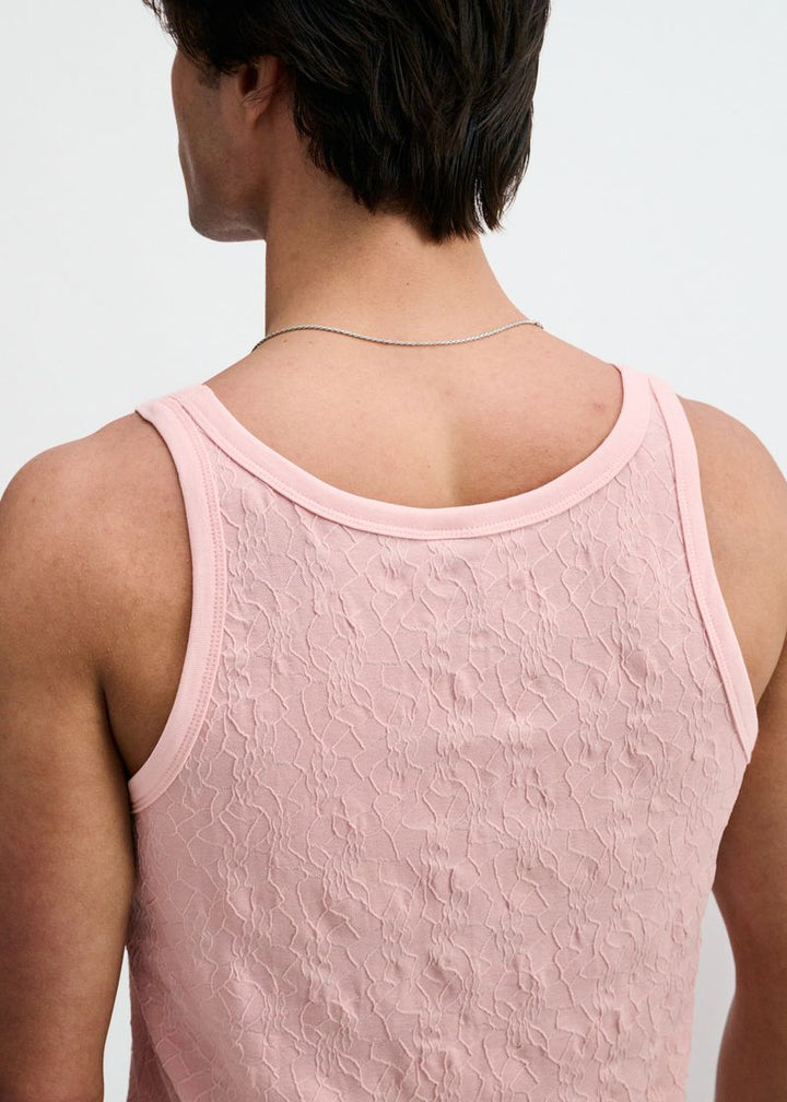 Petal Stretch Floral Textured Knit Tank St-11140