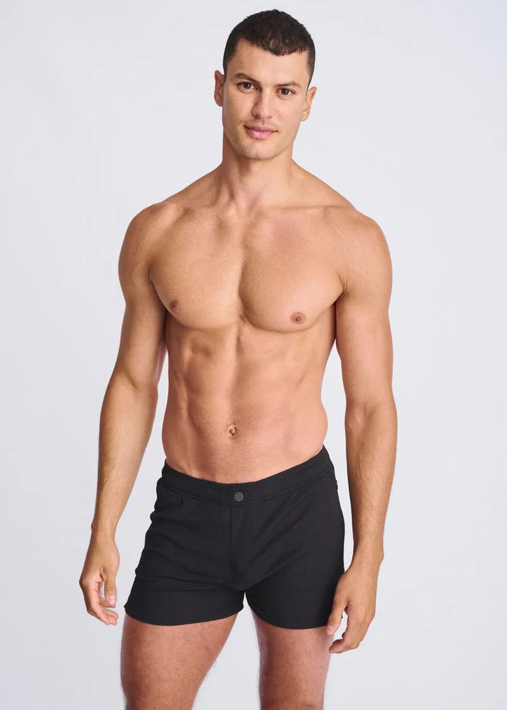 Black Seersucker Swim Shorts W/Mesh Lining PM-6023