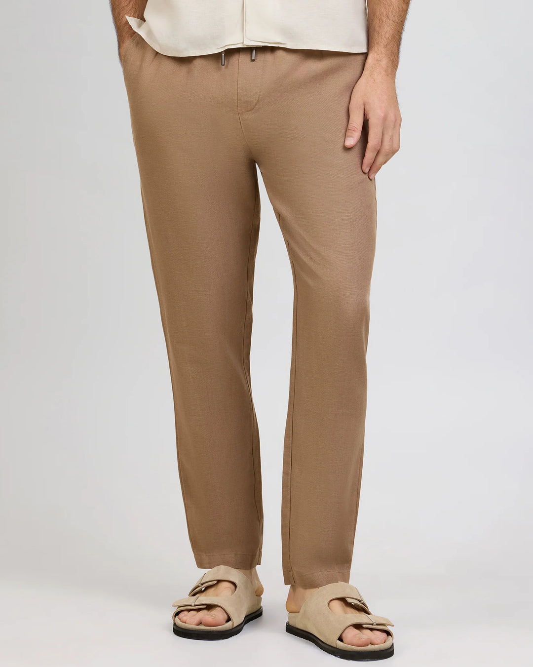 Air Linen Pull On Pant Sandlewood