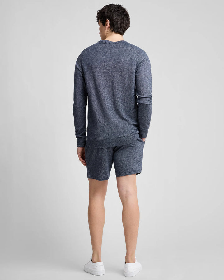 Terry Linen Short Washed Navy