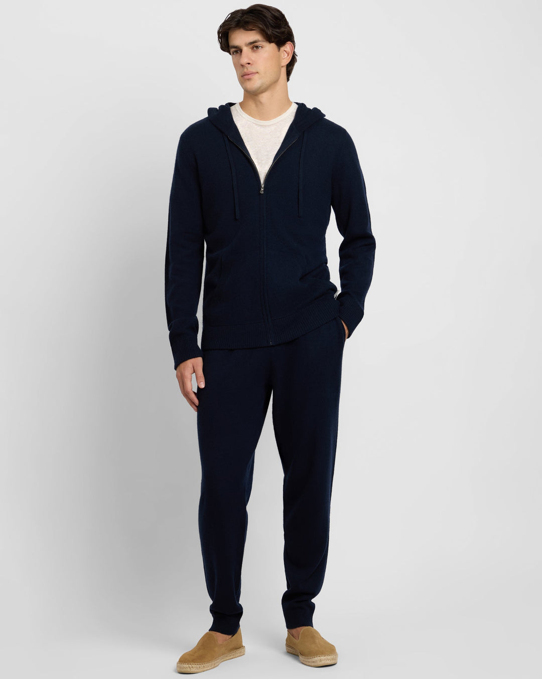 100% Cashmere Hoodie Zip Up