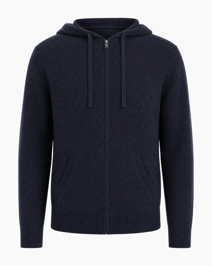 100% Cashmere Hoodie Zip Up
