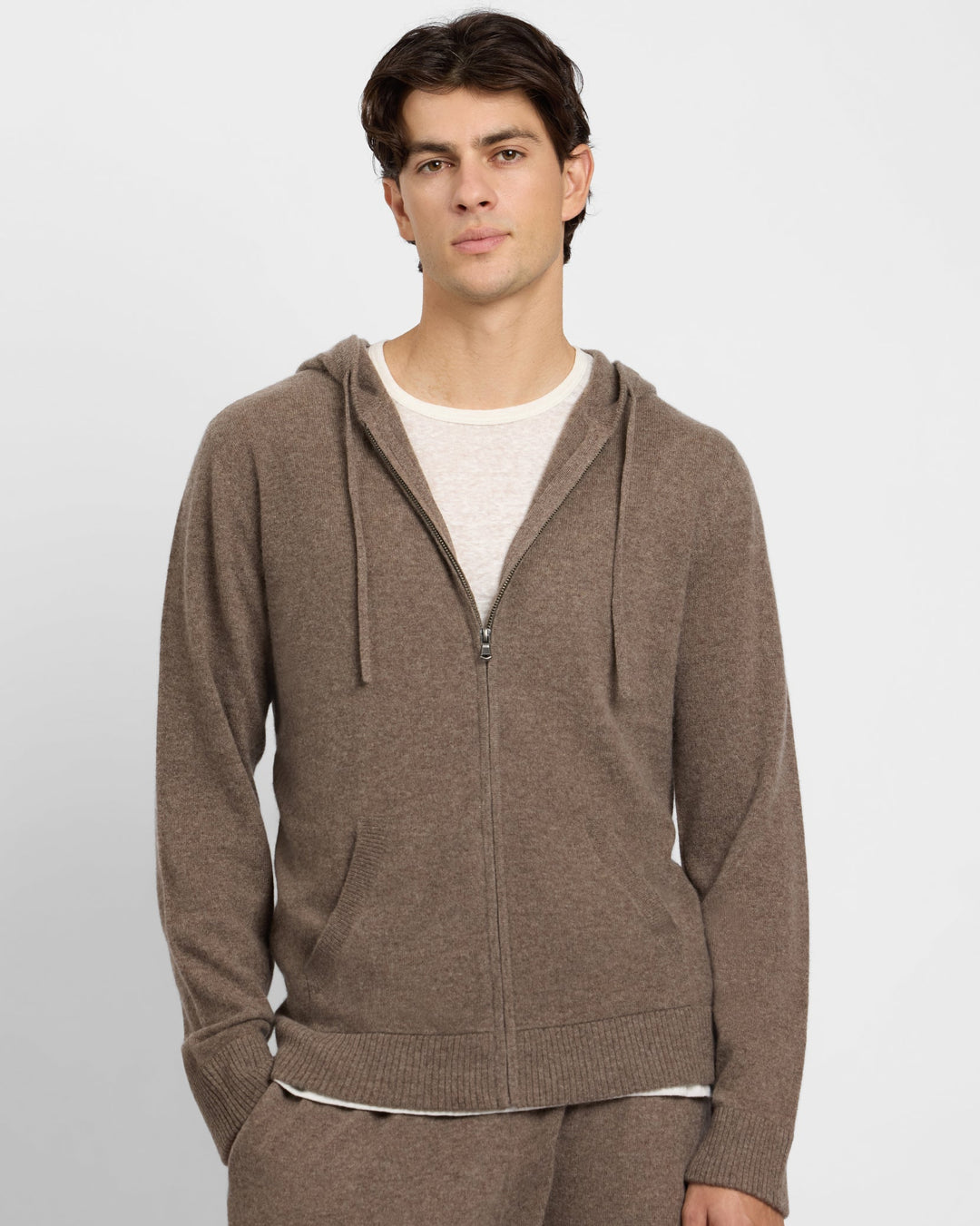 100% Cashmere Hoodie Zip Up