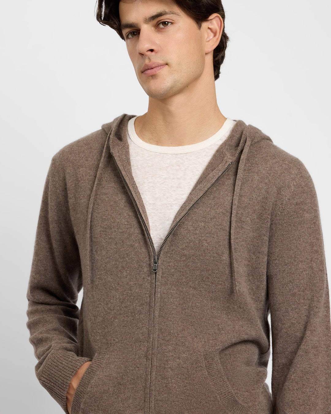 100% Cashmere Hoodie Zip Up