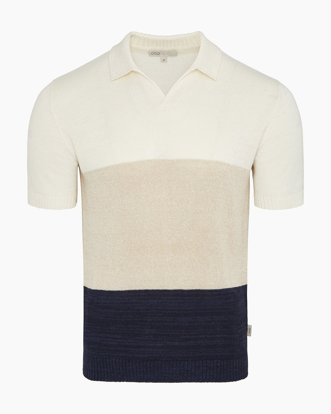 Silk Linen SS Johnny Polo Melange Multi Colorblock