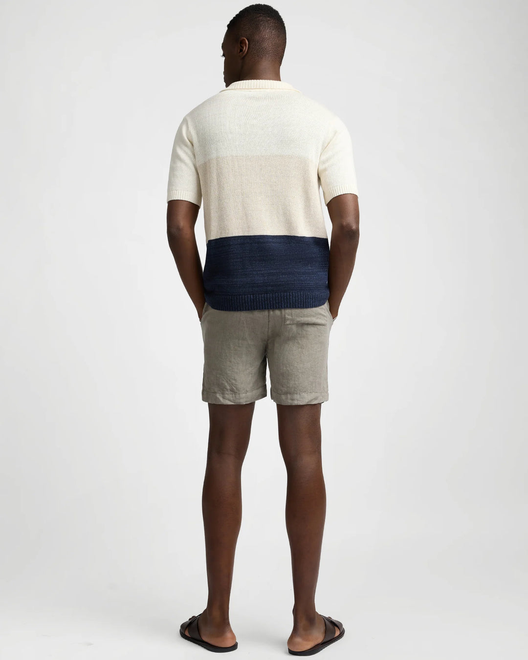 Silk Linen SS Johnny Polo Melange Multi Colorblock