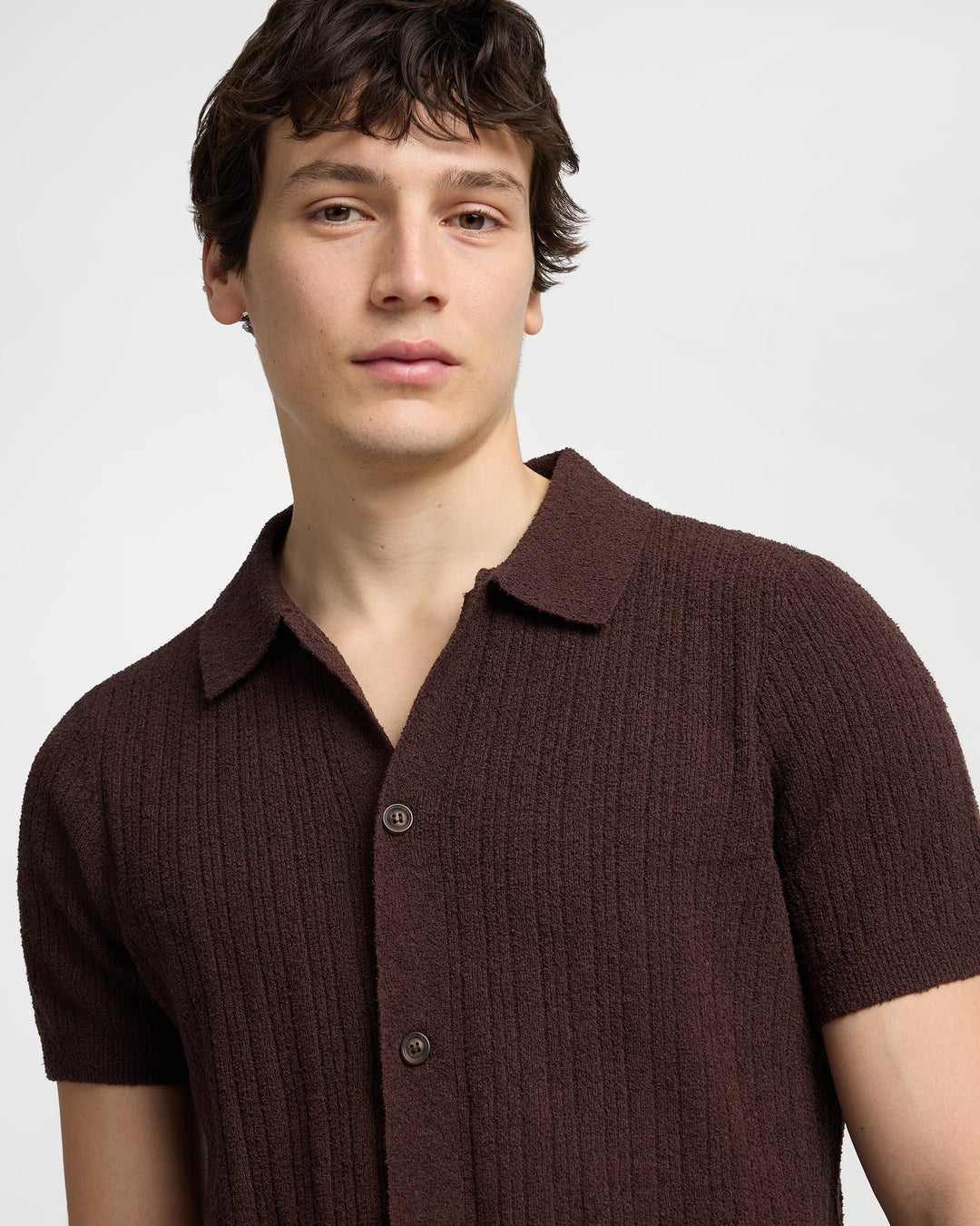 Boucle Rib Button Up