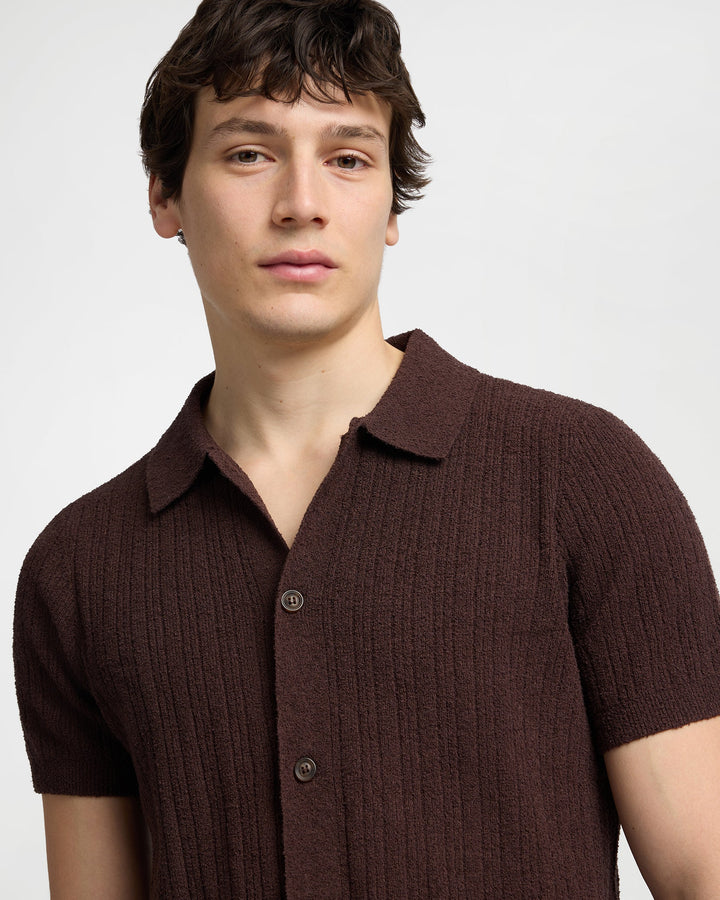 Boucle Rib Button Up