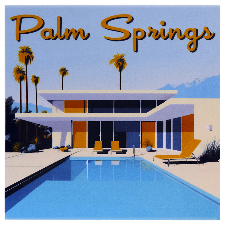 Mid-Century Poolside Yellow Sticker