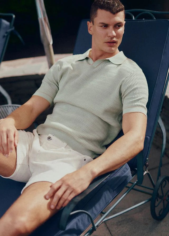 Parchment 6" Inseam Textured Stretch Knit Chino Shorts PM-2541