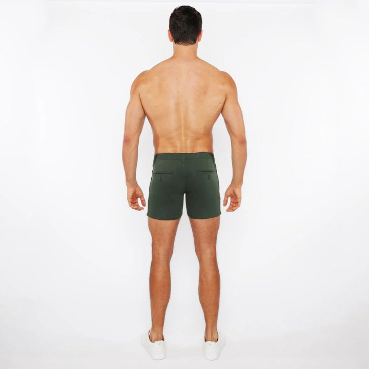 Pine 5" Inseam Textured Stretch Knit Chino Shorts W/ Zip Pockets St-1986-09