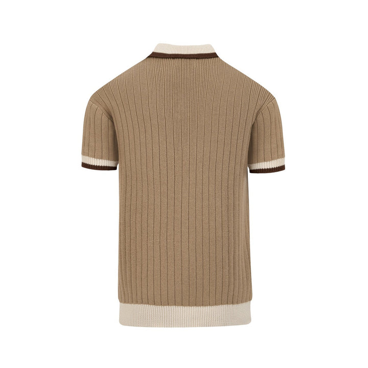 70s Retro Old Money Casual Style Knit Polo Collar T-Shirt