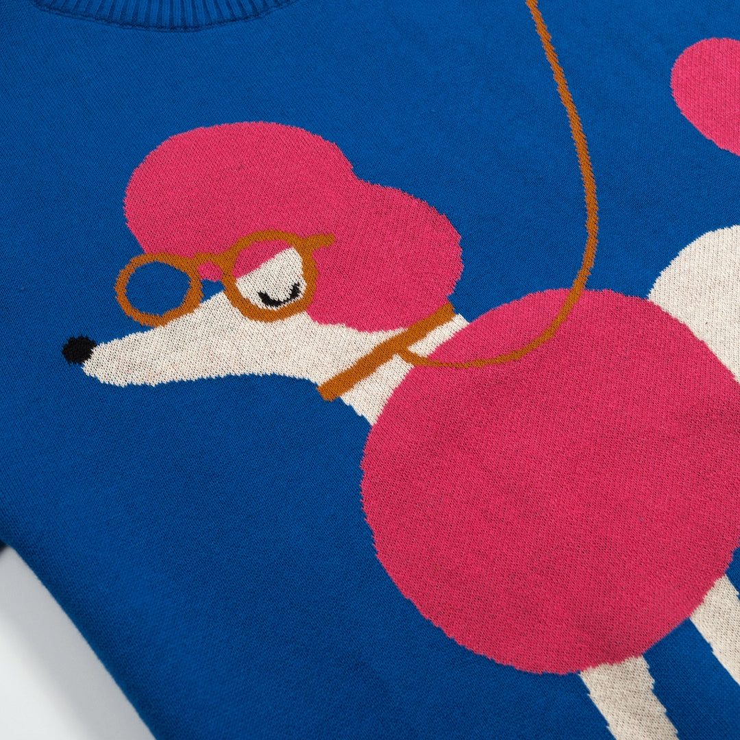 W Vintage Pop Art Poodle Knit
