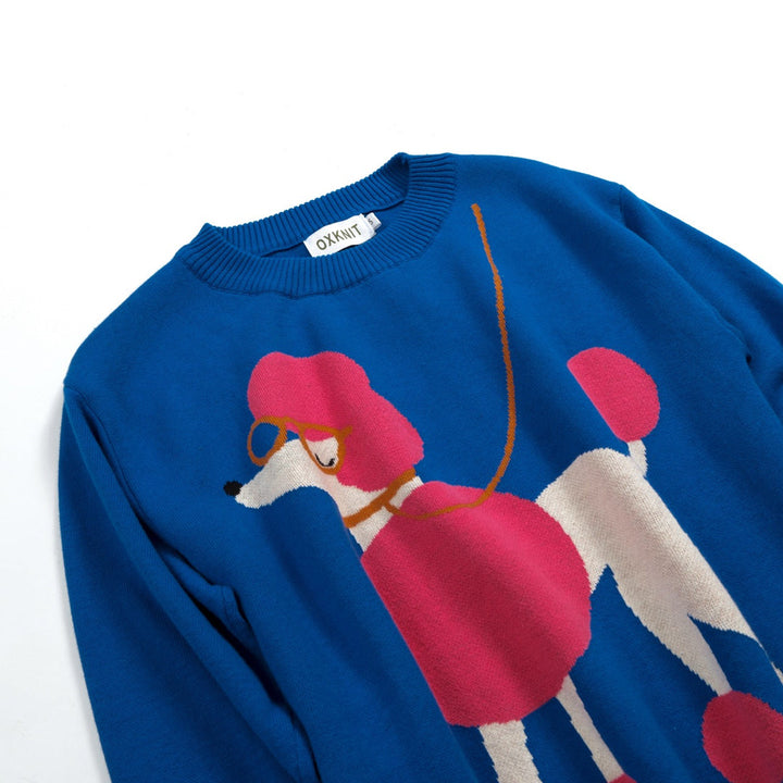 W Vintage Pop Art Poodle Knit