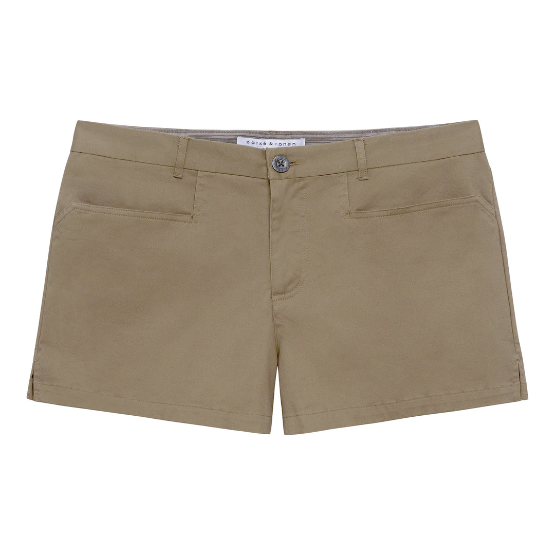 NEW- Khaki Solid Summit Short - Parke & Ronen