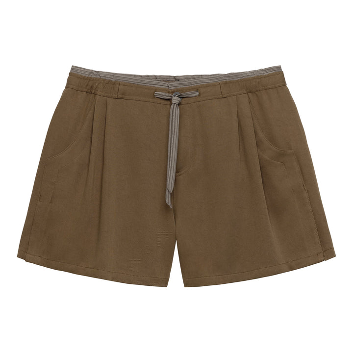 NEW- Dark Taupe Savoy Solid Short - Parke & Ronen
