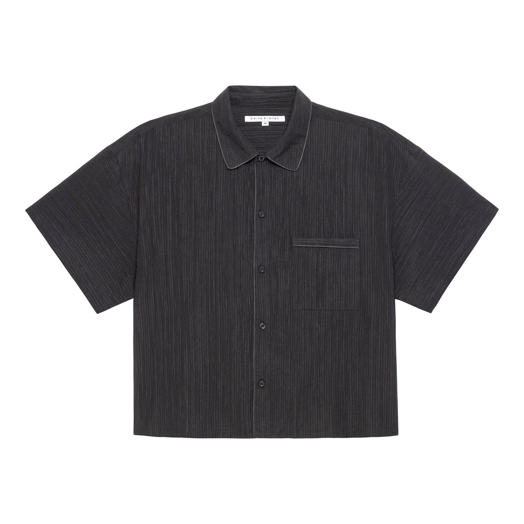 NEW- Obsidian Pebble Stripe PJ Shirt - Parke & Ronen