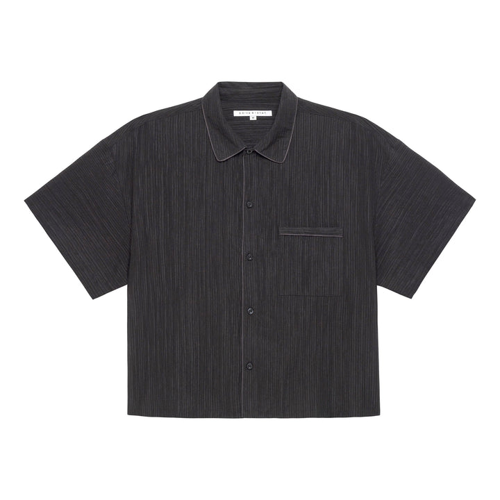 NEW- Obsidian Pebble Stripe PJ Shirt - Parke & Ronen