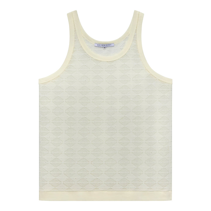NEW- Ivory Chevron Lace Tank - Parke & Ronen