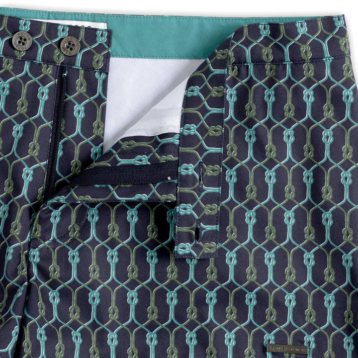 NEW- Teal Voyager Lido Printed Swim Short - Parke & Ronen