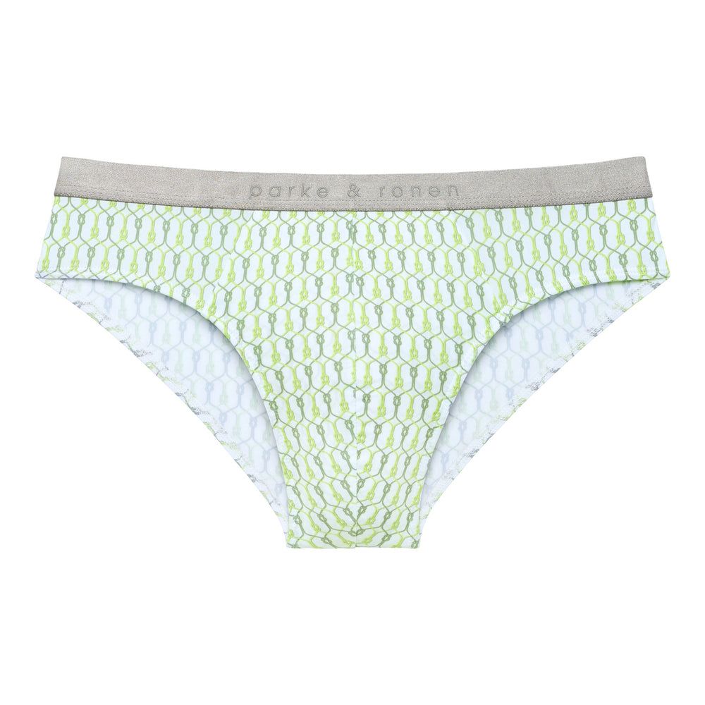 Lime Sailor's Knot Printed Low Rise Brief - Parke & Ronen