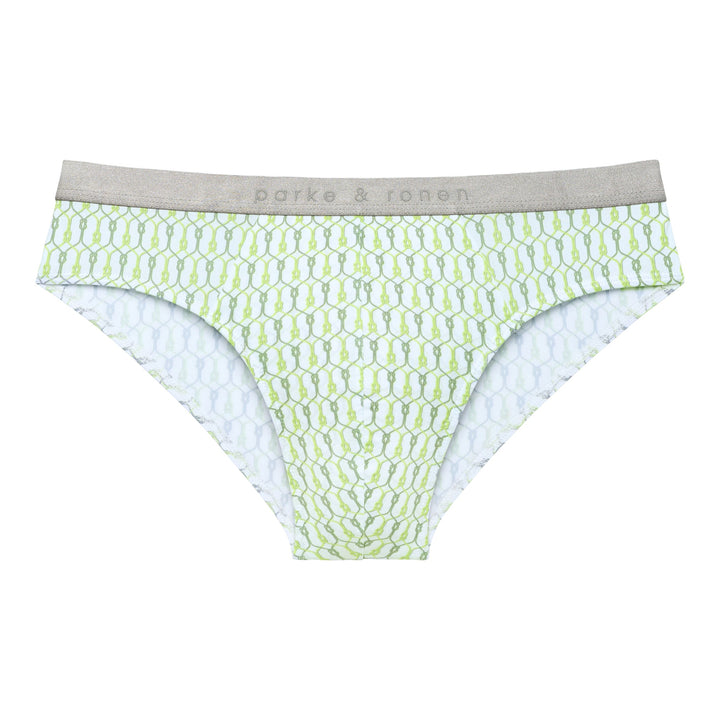 Lime Sailor's Knot Printed Low Rise Brief - Parke & Ronen