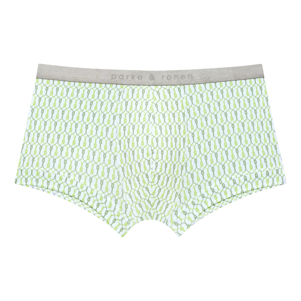Lime Sailor's Knot Printed Low Rise Trunk - Parke & Ronen
